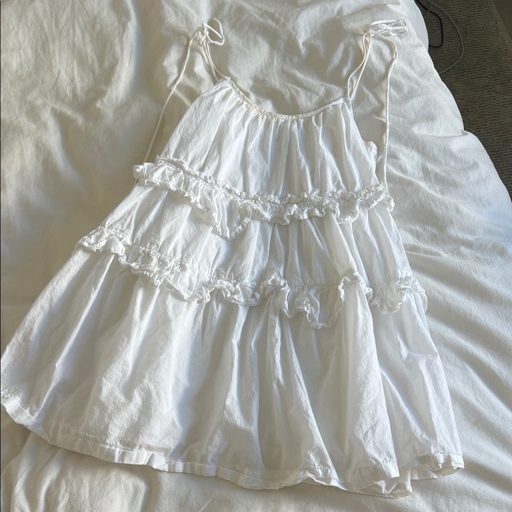 ASOS Ivory Tiered Mini Dress